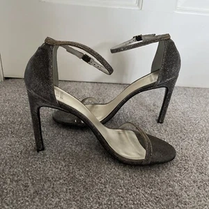 Stuart weitzman Nudistsong Silver Pewter Gold Shimmer Heels Size 8.5 Us - Picture 1 of 12
