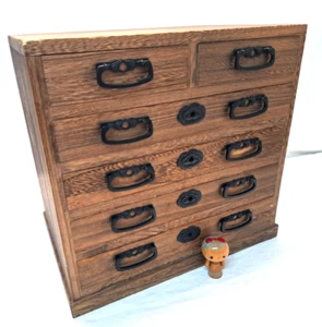 Vintage Paulownia Wood Tansu Box Japanese Drawers Circa 1970s #172 - Bild 1 von 13