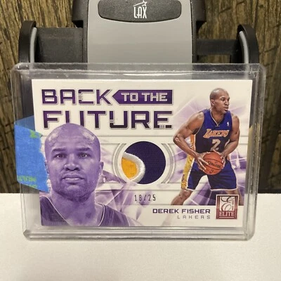 2012-13 Elite Back to the Future Materials Prime /25 Derek Fisher #20 Lakers  - Image 1 of 3