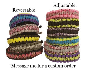Reversible Paracord Bracelet with sliding adjustable closure - Picture 1 of 39