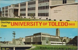 c1950-1960s University of Toledo Ohio greetings from Dana aud Eng-Science B617 - Picture 1 of 2