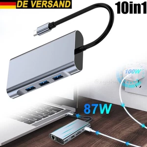 USB C Hub 10-IN-1 Adapter 4K HDMI USB 3.0 LAN RJ45 Ethernet Micro SD Kartenleser - Bild 1 von 12