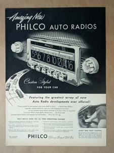 1940s Modern PHILCO Car Stereo Auto Radio Custom Style Vintage Poster Print Ad - Picture 1 of 1