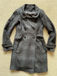 Vintage 1990s Topshop Ladies Checked Coat, Size 8 - Picture 1 of 6