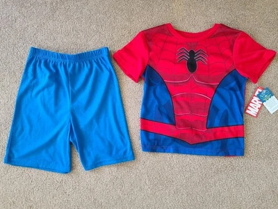 Spiderman ~ Juego de pijama manga corta/pantalones Marvel nuevo con etiquetas para niños ~ Talla 6 ¡Nuevo! Foto 1 de 4