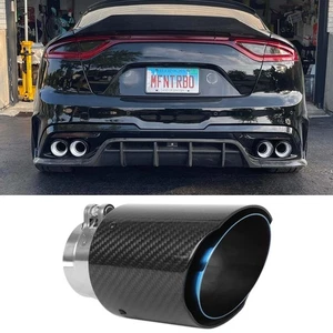 Punta de tubo de escape de acero inoxidable de fibra de carbono para KIA Stinger de 2,5" a 3,5" - Imagen 1 de 10