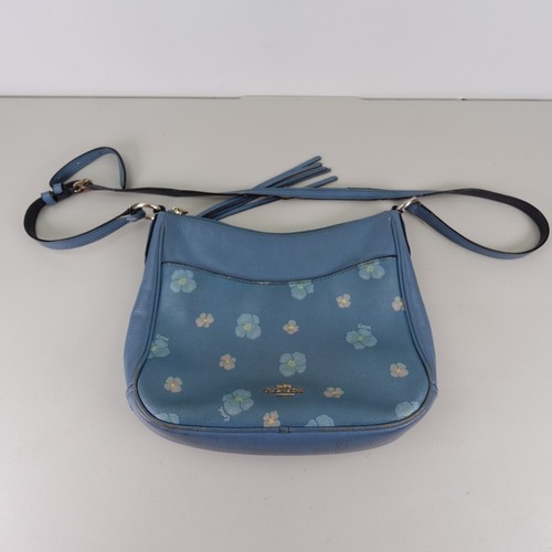 Coach Kitt MINI borsa a tracolla borsa Pansy BLU PACIFICO fiori M1979 89470
