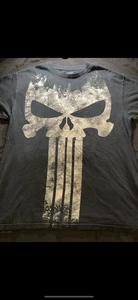 Marvel The Punisher T-Shirt Black Faded Small Damage Large - Picture 1 of 6