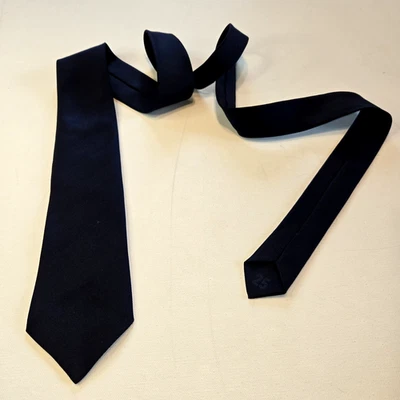 Skilcraft Solid Navy Blue Necktie Made for DPSC by AL Industries for the Blind - Image 1 of 4