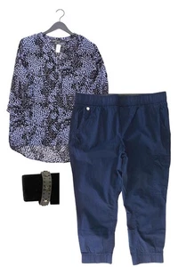 Completo moda donna taglia XXL con Kapalua camicetta taglia 48 e bracciale - Picture 1 of 8