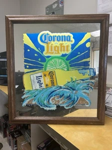 RARE LARGE CORONA BEER BAR LIGHTED SIGN ON HARD WOOD FRAME - Picture 1 of 5