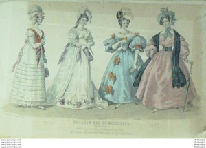 Mode Magasin des demoiselles 1856 #  1 Gravure originale aquarellee - Picture 1 of 1