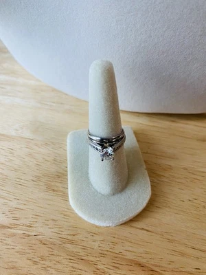 Natural Diamond Engagement Ring Plus Wedding Band With Certification - Image 1 of 4