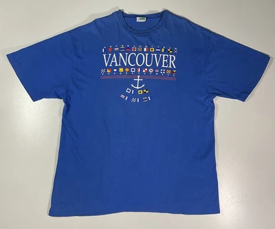 Camiseta Vancouver Vintage Talla XL Camiseta Turística Náutica Puntada Única Años 90 Foto 1 de 4
