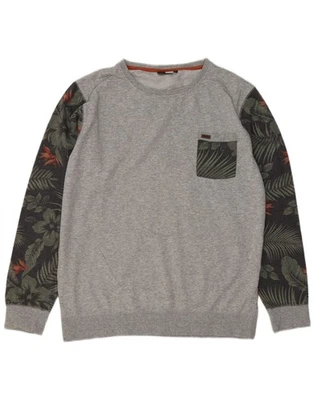RIP CURL Mens Sweatshirt Jumper XL Grey Floral Cotton CA05 - Image 1 of 3