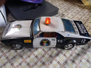 Vintage Taiyo Japan Battery operated Highway Patrol police car 1960's - Foto 1 di 12
