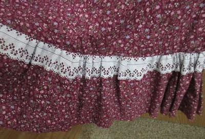 PIONEER PRAIRIE CIVIL  WAR WINE calico costume dress S to L ladies - Image 1 of 4