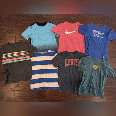 Nike Levi's Old Navy Boys Short Sleeve T-shirt Lot Bundle Of 7 Tees Size 10/12 - Image 1 of 4