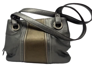 Vintage TIGNANELLO Tri-color Metallic Grey, Bronze and Gold Hand Bag - Picture 1 of 14