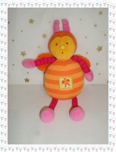 Doudou Peluche Abeille Louna Orange Jaune Fuchsia Moulin Roty - Photo 1/2