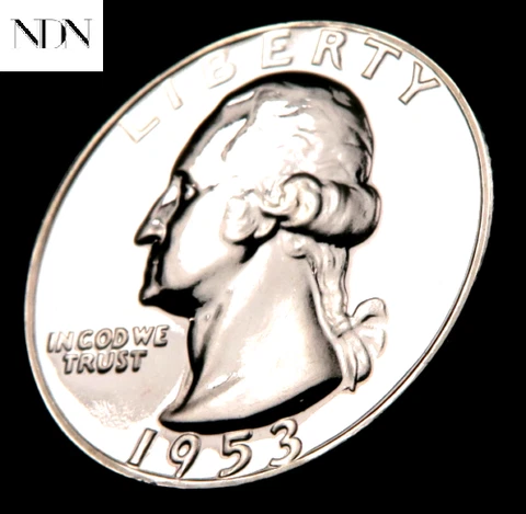 1953 Washington Quarter - Gem Proof - 90% Silver Cover
