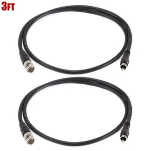 2x 3FT BNC Male to RCA Male RG59U 75ohm Coaxial Audio Video Cable CCTV Camera - Picture 1 of 1