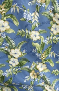 Tessuto floreale, blu chiaro, poliestere By the Yard buono per cuscino... - Foto 1 di 3