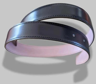 Cinturón Hermes [163] 2001 índigo/malva reversible Nepal correa de cuero 32 mm, ¡nuevo en caja! Foto 1 de 4