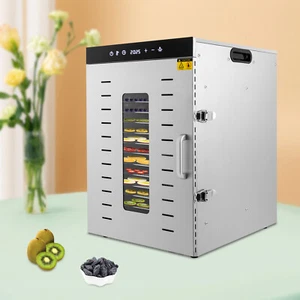 Disidratatore Carne per Jerky Maker Disidratatore Commerciale 16 Vassoi Grande Asciuga Alimenti - Foto 1 di 24