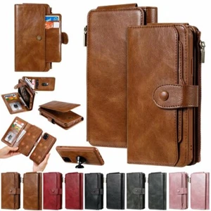 Removable Case For iPhone 11 Pro Max Xs 6 7 8 Magnetic Leather Flip Wallet Cover - Picture 1 of 65