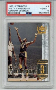 Century Legends 1999 cubierta superior #3 Wilt Chamberlain Lakers PSA 10 bajo pop raro - Imagen 1 de 2
