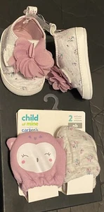 Zapatos para bebés recién nacidos y mitones de algodón Carter's - Imagen 1 de 1