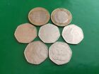 ( 18b ) Job Lot Of 2 Pounds & 50p RARE coins, with King James.