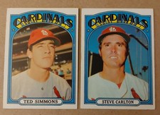 1972 Topps Steve Carlton #420 Ted Simmons #154 St. Louis Cardinals VG+