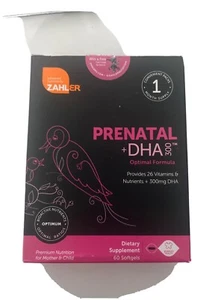 Zahler Prenatal + DHA 300 Vitamins 60 Soft Gels Distressed Box But Sealed - Picture 1 of 3
