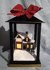 LED Lighted Christmas Lantern Snow Scene - Picture 1 of 4