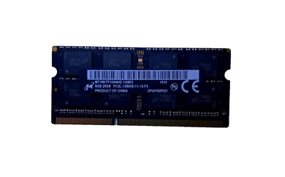 Micron 8GB 2Rx8 PC3L-12800S SODIMM Memory MT16KTF1G64HZ-1G6E2 1510 - Image 1 of 3