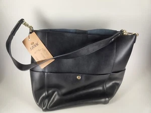 Bolso de hombro de cuero zona S negro - Imagen 1 de 11