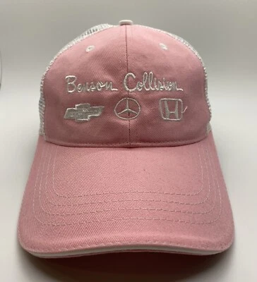 Benson Collision Chevrolet M Benz Honda Cap Hat Women Trucker Adjustable Pink - Image 1 of 4