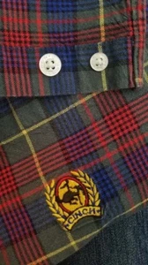Cinch Button Front Western Hemd kariert rot grün blau XL dickes Tuch Langarm - Bild 1 von 8