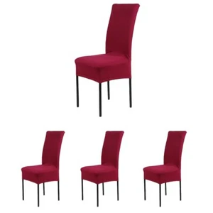 4 x Removable Short Stretch Spandex Dining Chair Slipcovers Protector Super B... - Picture 1 of 6