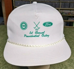 Vintage Ford employee 1st annual Presidential Outing Hockey UAW Hat Cap 1992 - Picture 1 of 7