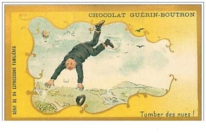 Chromos.chocolat Guerin-Boutron.expression Familiere.n °290.TOMBER Il Nudo - Foto 1 di 2