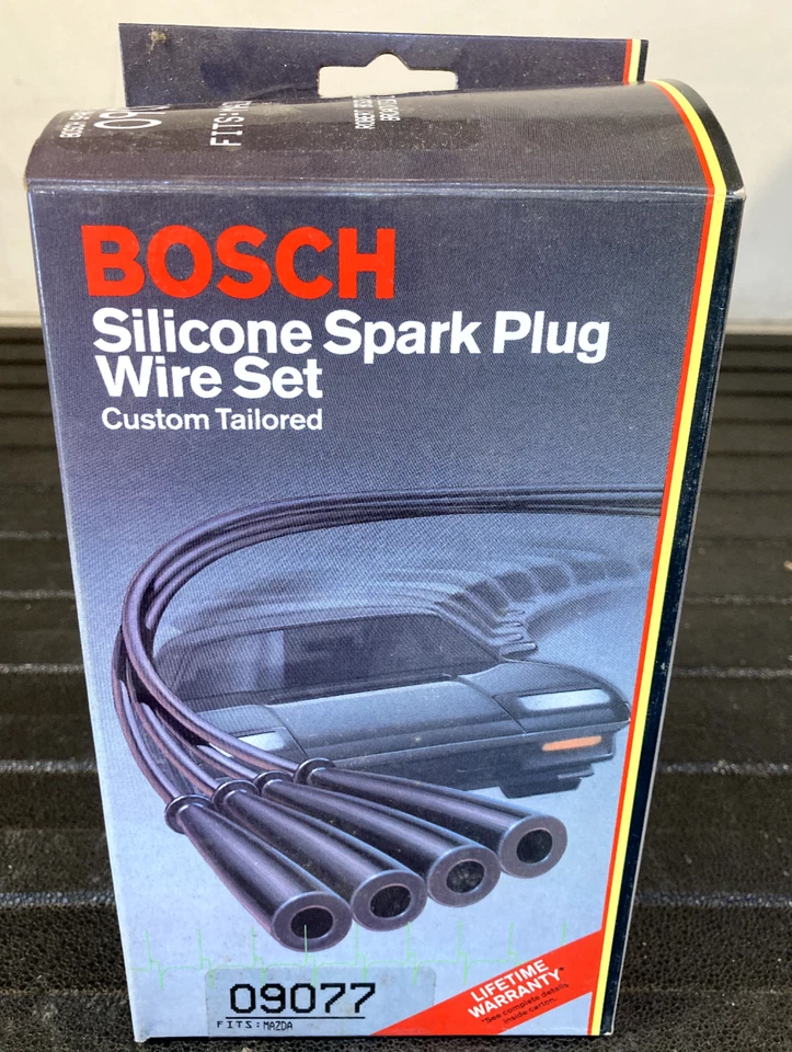 博世硅胶火花塞电线套装 - 09077 - 适用于马自达 RX3、RX4、RX7 和其他 — 第 1/4 张图片