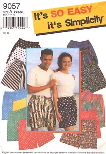 It's So Easy It's Simplicity 9057-Misses' Men's Teen-Boys' Girls' Shorts  XXS-XL - Picture 1 of 4