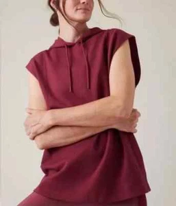 ATHLETA Sundown Tank Sweatshirt Hoodie Sleeveless Berry Sz S - Picture 1 of 8