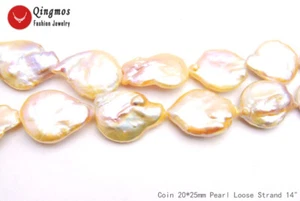 Münze 20*25 mm Natürliche Rosa Perlen Perlen Für Schmuck Herstellung Zum Selbermachen 14 Zoll Lose Stränge - Bild 1 von 6