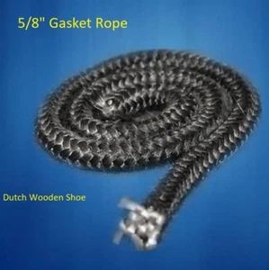 5 Feet ( 60'') 5/8" Door Rope Gasket Black Grey Pellet / Wood stove Furnace - Picture 1 of 2
