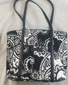 VERA BRADLEY Vera Tote Bag Black Gray BRAND NEW - Picture 1 of 11