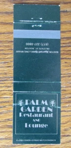 BOSTON, MASSACHUSETTS MATCHBOOK COVER: PALM GARDEN AT MARRIOTT MATCHCOVER -A - Picture 1 of 1
